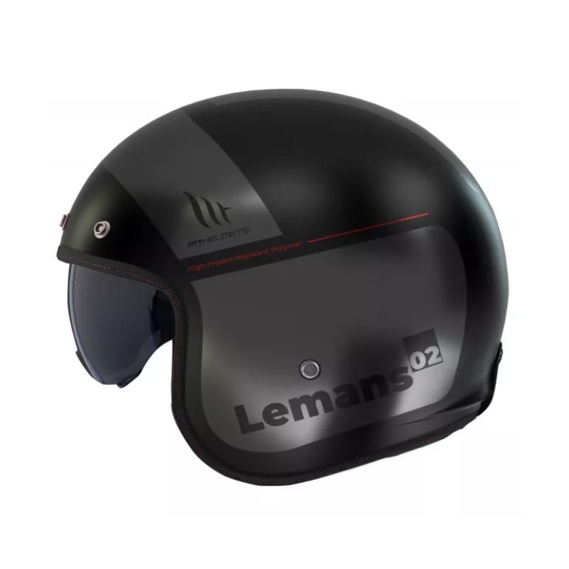 MT Le Mans 2 SV Quality B2 Otwarty kask motocyklowy czarno-szary