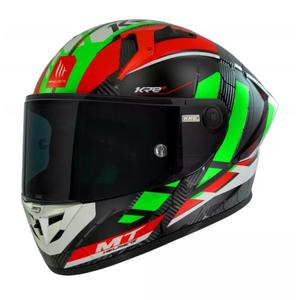 Integralny kask motocyklowy MT KRE+ Carbon Longlap Black-Green-Red