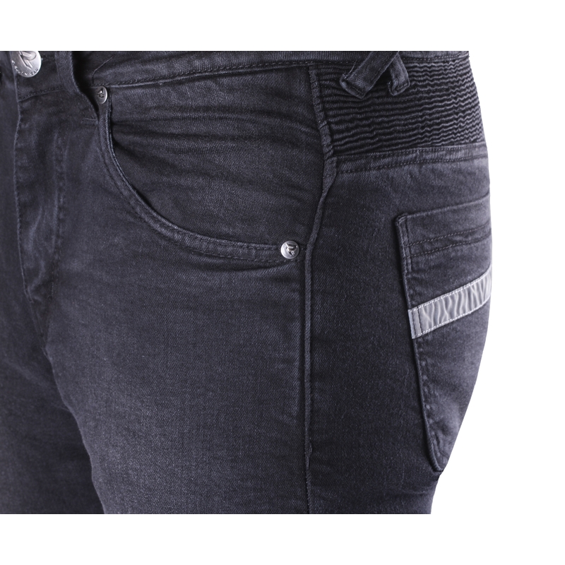 Jeansy motocyklowe Street Racer Spike II CE black cropped - II. jakość