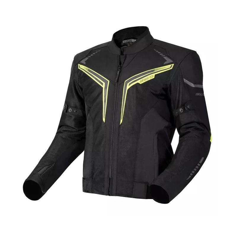 Kurtka motocyklowa Ozone Flow czarno-fluo żółta wyprzedaż