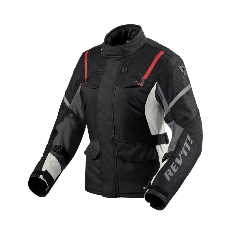 Damska kurtka motocyklowa Revit Horizon 3 H2O czarno-czerwona