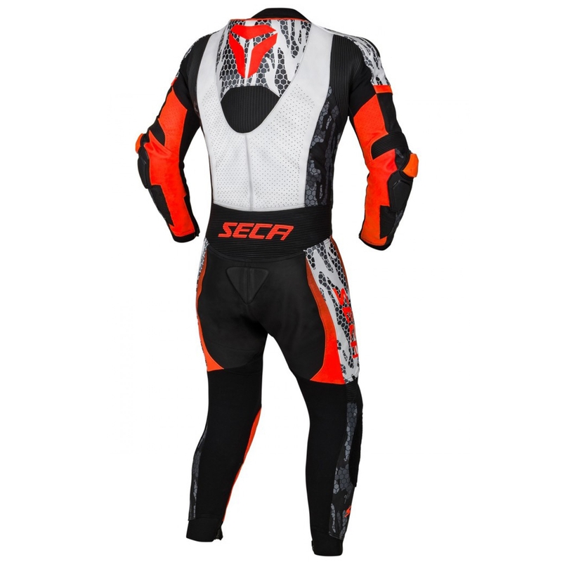 Jednoczęściowy kombinezon motocyklowy SECA SRS One czarno-biało-czerwony wyprzedaż