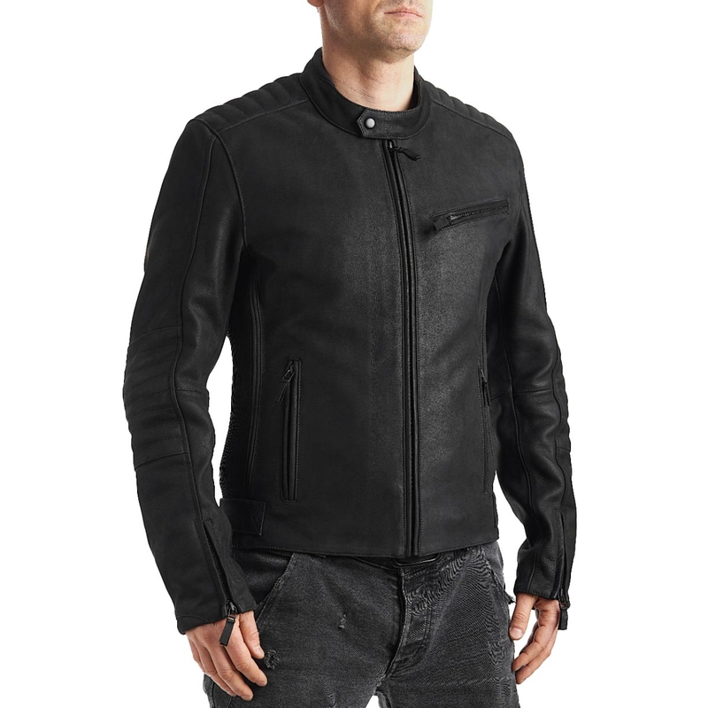 Skórzana kurtka motocyklowa PANDO MOTO Tatami LT 01 czarny outlet wyprzedaż