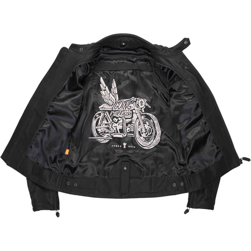 Skórzana kurtka motocyklowa PANDO MOTO Tatami LT 01 czarny outlet wyprzedaż