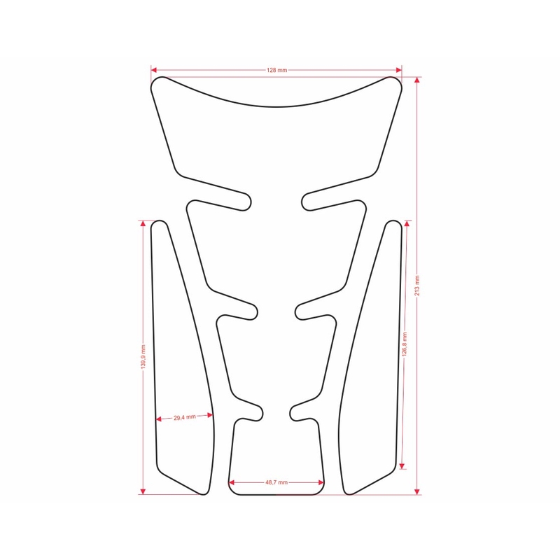 Pokrywa zbiornika paliwa - tankpad Print Wings czerwony z częścią boczną