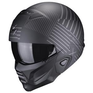 Otwarty hełm z maską Scorpion EXO-COMBAT II Miles czarno-srebrny mat