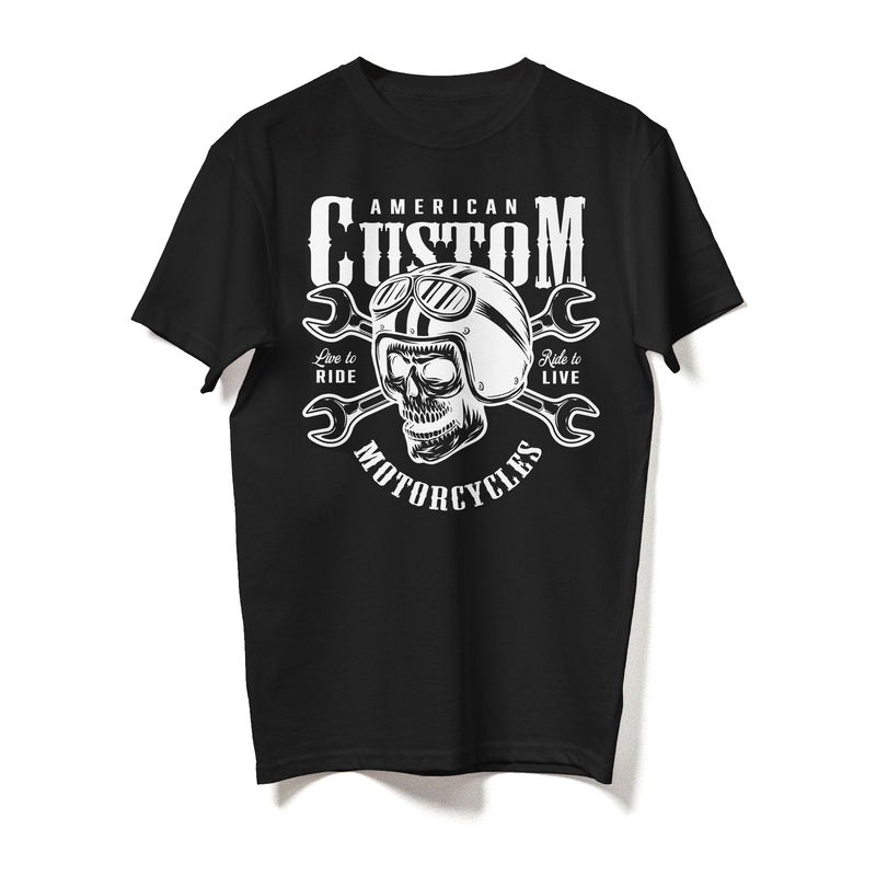 Koszulka RSA American Custom Motorcycles czarna wyprzedaż