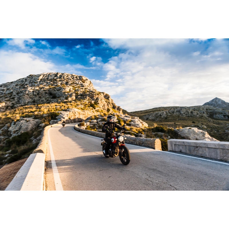 Kurtka motocyklowa Rebelhorn Borg czarno-ciemno szaro-fluo żółta