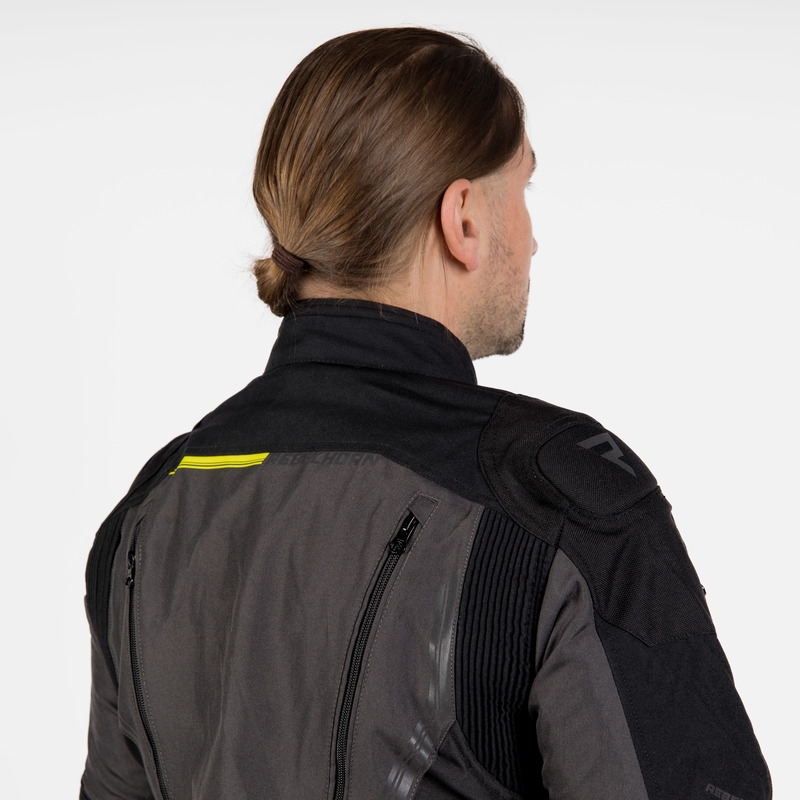 Kurtka motocyklowa Rebelhorn Borg czarno-ciemno szaro-fluo żółta