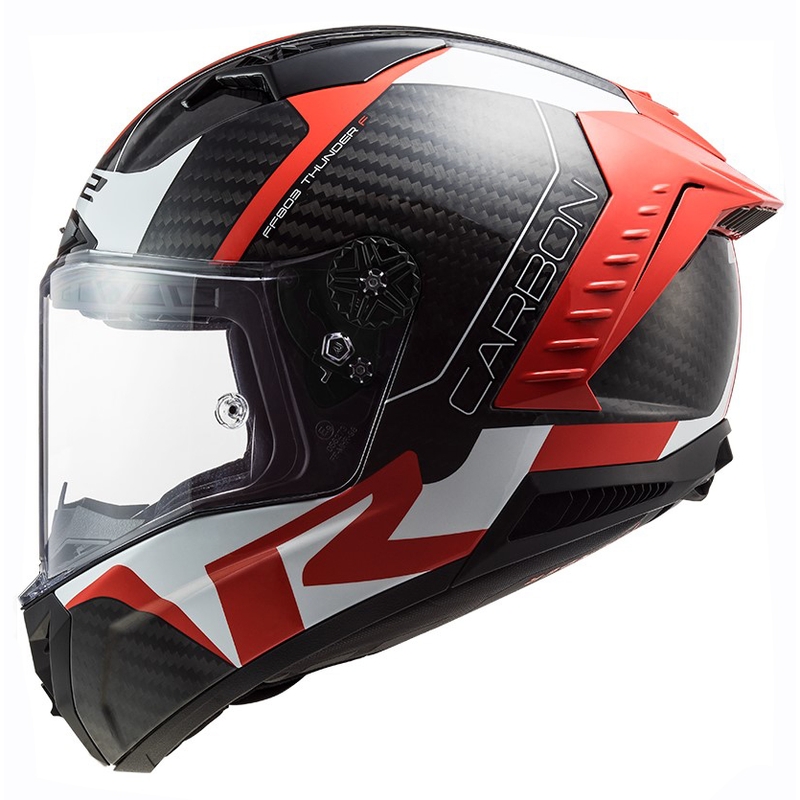 LS2 FF805 Thunder C Racing1 kask motocyklowy integralny czarno-biało-czerwony
