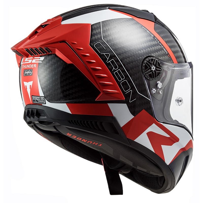 LS2 FF805 Thunder C Racing1 kask motocyklowy integralny czarno-biało-czerwony