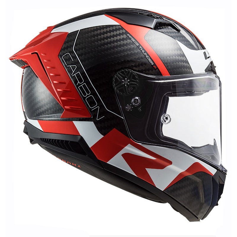 LS2 FF805 Thunder C Racing1 kask motocyklowy integralny czarno-biało-czerwony