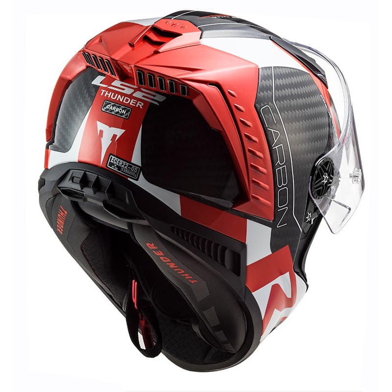 LS2 FF805 Thunder C Racing1 kask motocyklowy integralny czarno-biało-czerwony