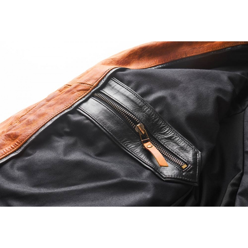 Skórzana kurtka motocyklowa Fuel Bourbon Brown wyprzedaż