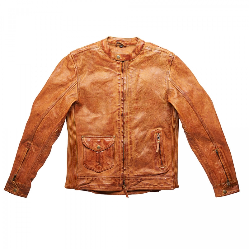 Skórzana kurtka motocyklowa Fuel Bourbon Brown wyprzedaż