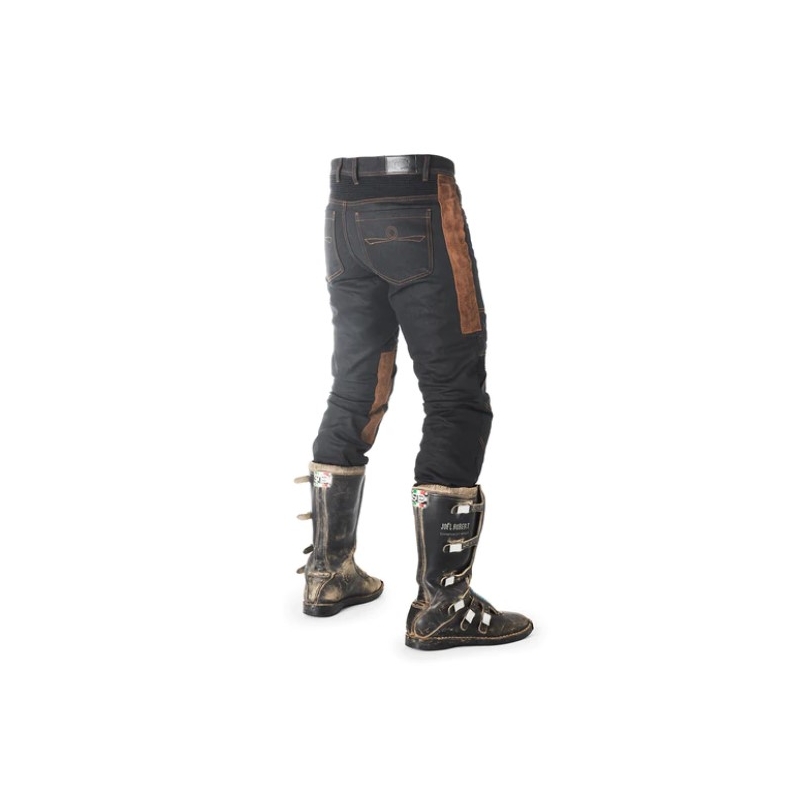 Spodnie motocyklowe Fuel Sergeant 2 woskowane brązowo-czarne