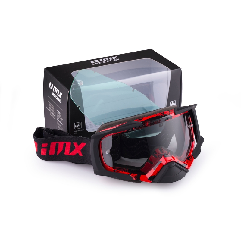 Gogle motocrossowe iMX Dust Graphic czerwono-czarne