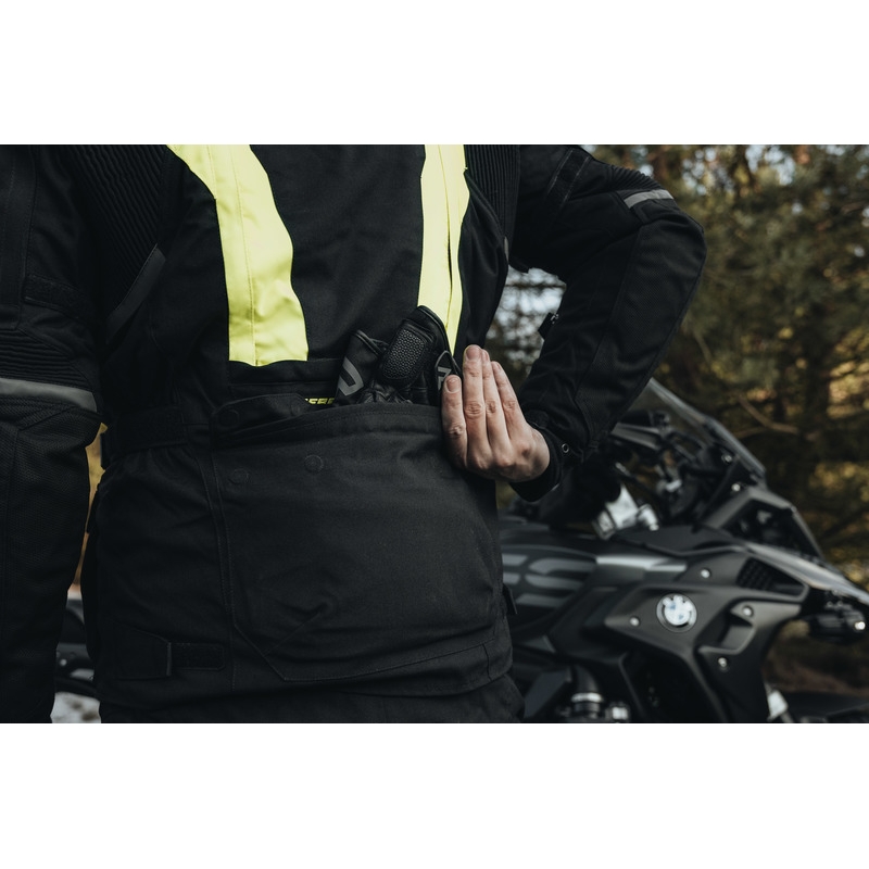 Kurtka motocyklowa Rebelhorn Hardy II czarna-fluo żółta wyprzedaż
