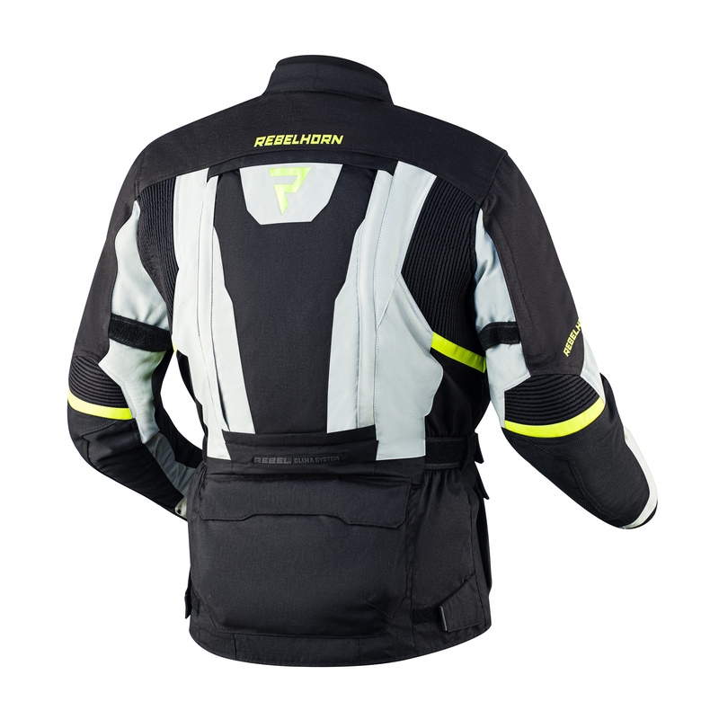 Kurtka motocyklowa Rebelhorn Hardy II szaro-czarno-fluo żółta wyprzedaż