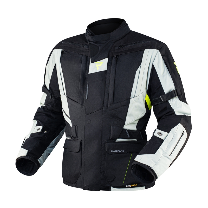 Kurtka motocyklowa Rebelhorn Hardy II szaro-czarno-fluo żółta wyprzedaż