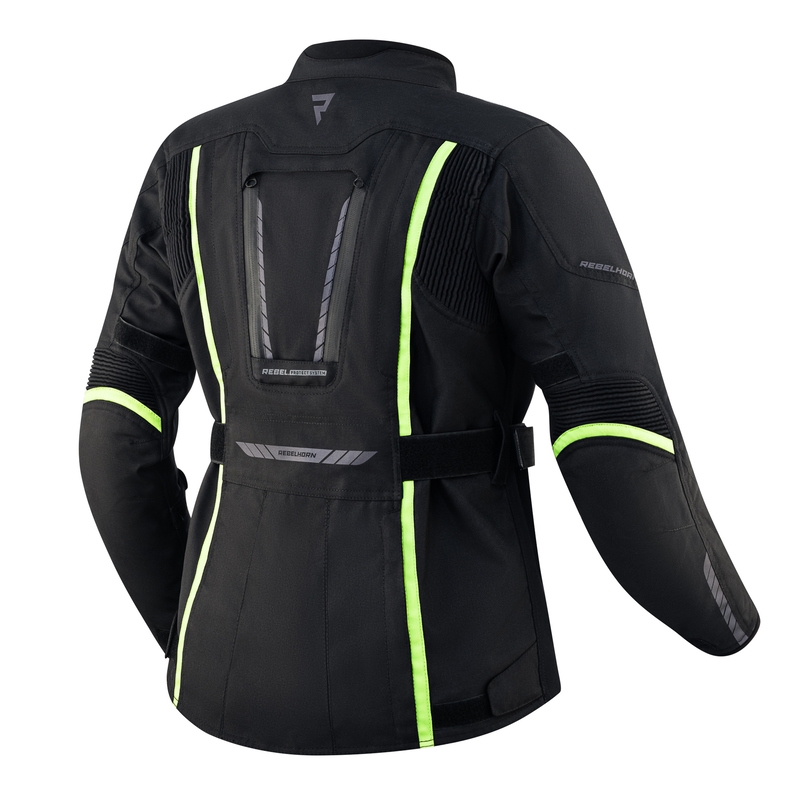 Damska kurtka moto Rebelhorn Hiker III black-fluo yellow wyprzedaż