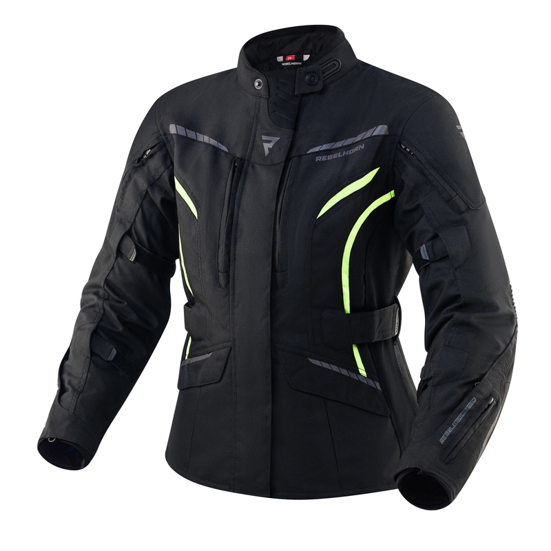 Damska kurtka moto Rebelhorn Hiker III black-fluo yellow wyprzedaż