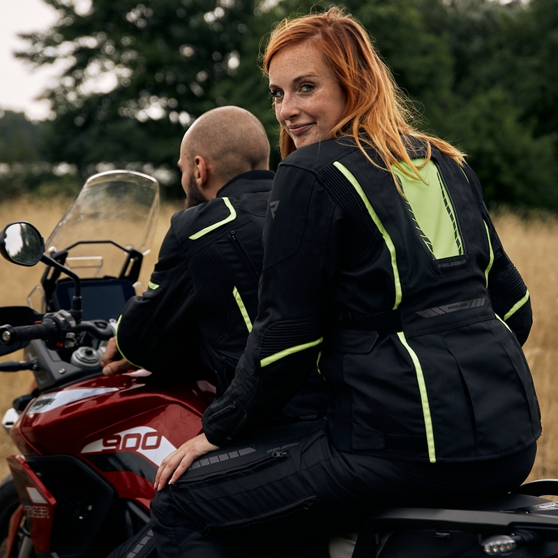 Damska kurtka moto Rebelhorn Hiker III black-fluo yellow wyprzedaż