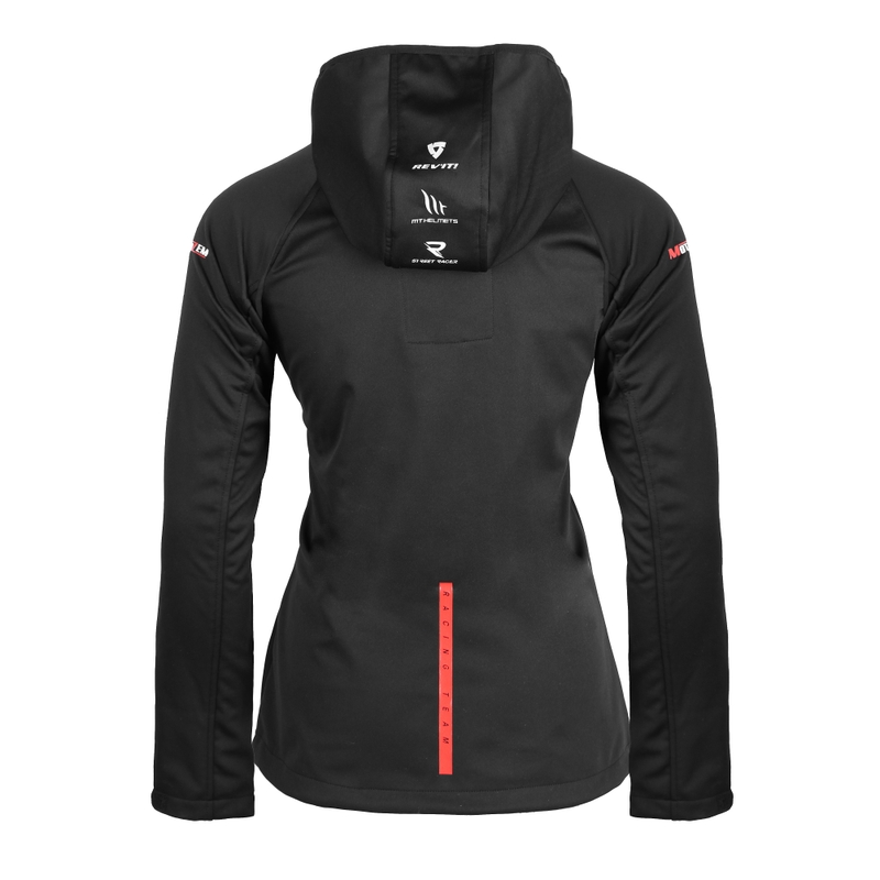 Kurtka softshell damska MotoZem Racing Team czarno-czerwona