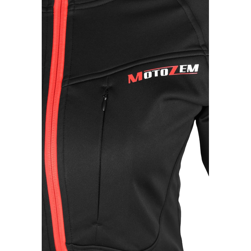 Kurtka softshell damska MotoZem Racing Team czarno-czerwona