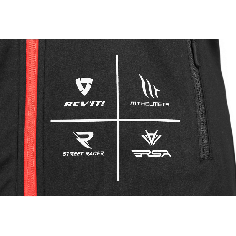 Kurtka softshell damska MotoZem Racing Team czarno-czerwona