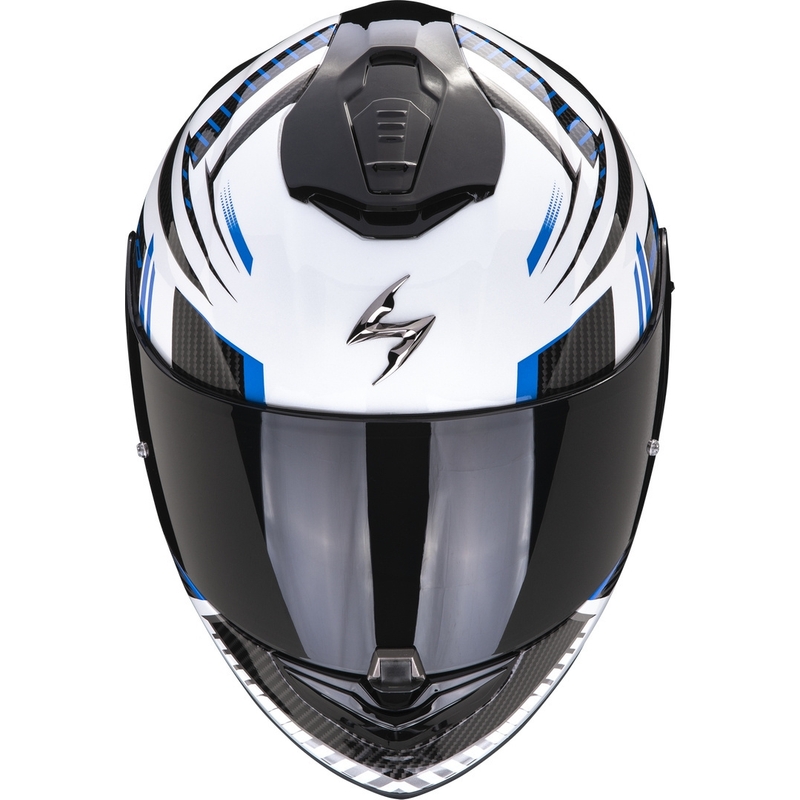 Integralny kask motocyklowy Scorpion EXO-1400 EVO Air Shell biało-niebieski