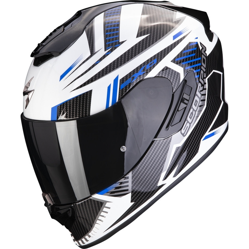 Integralny kask motocyklowy Scorpion EXO-1400 EVO Air Shell biało-niebieski