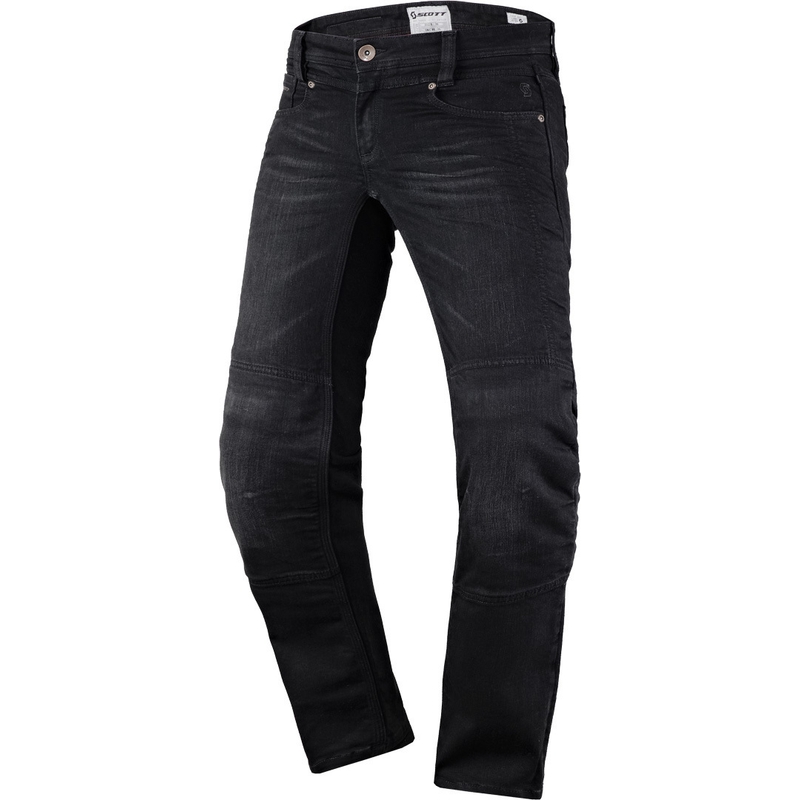 Damskie dżinsy motocyklowe SCOTT Denim Stretch w kolorze czarnym