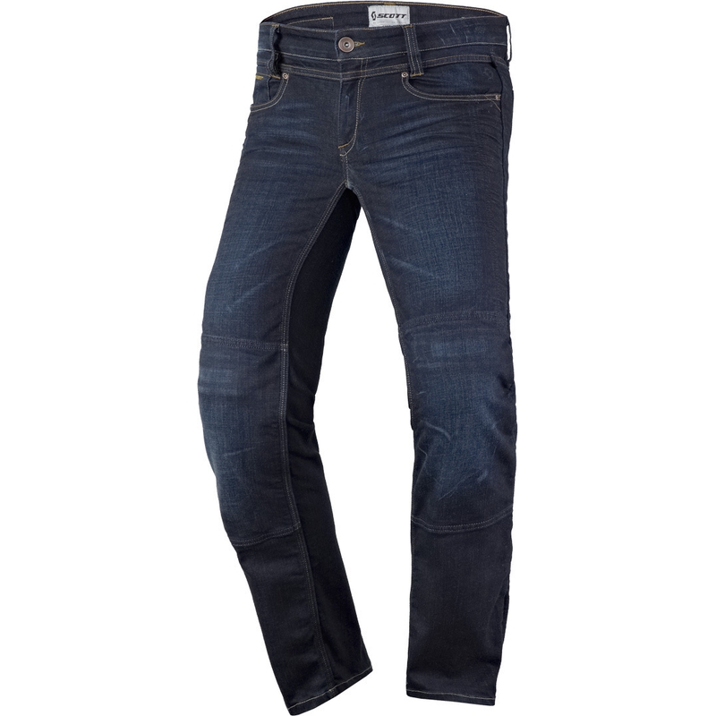 Damskie jeansy motocyklowe SCOTT Denim Stretch w kolorze niebieskim