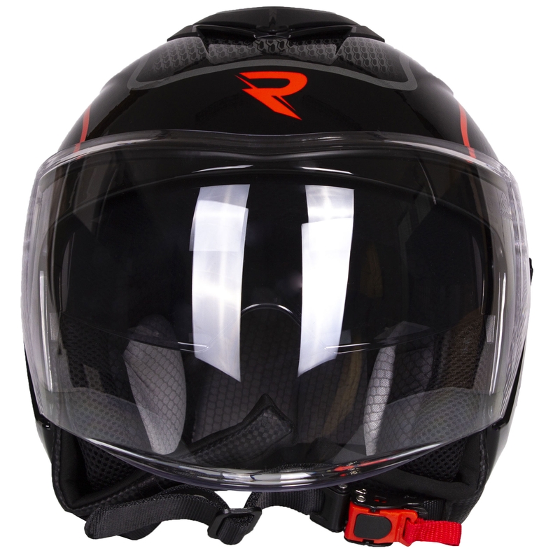 Kask motocyklowy otwarty Street Racer Pilot czarno-czerwony - II. jakość