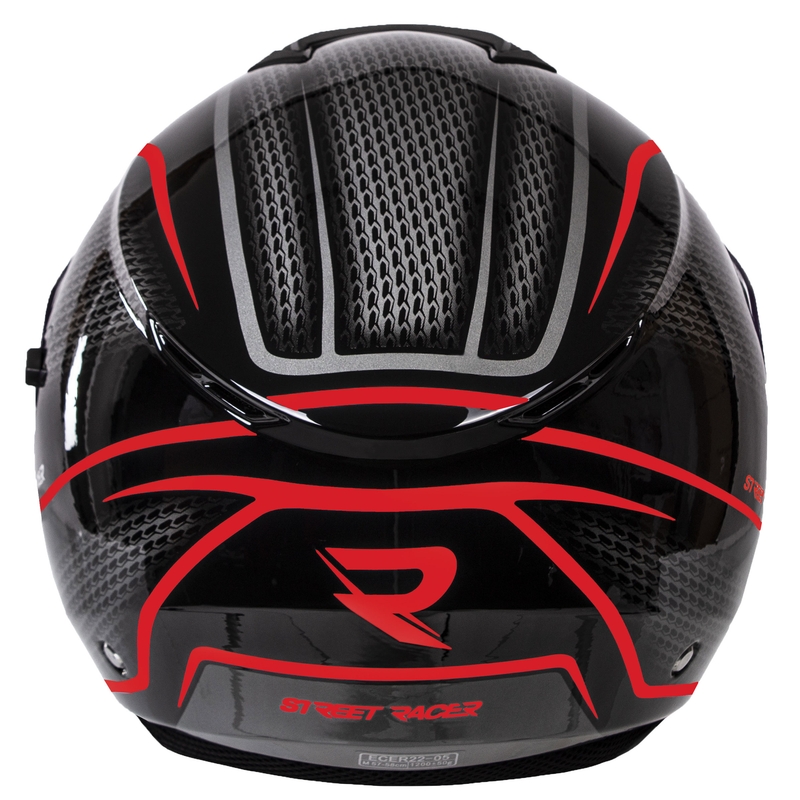 Kask motocyklowy otwarty Street Racer Pilot czarno-czerwony - II. jakość