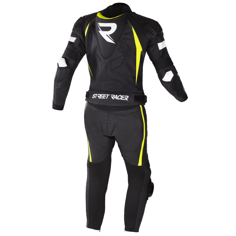 Kombinezon motocyklowy Street Racer Fast Track 2 Black-White-Fluo Yellow wyprzedaż