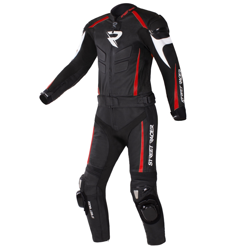 Kombinezon motocyklowy Street Racer Fast Track 2 czarno-biało-czerwony wyprzedaż