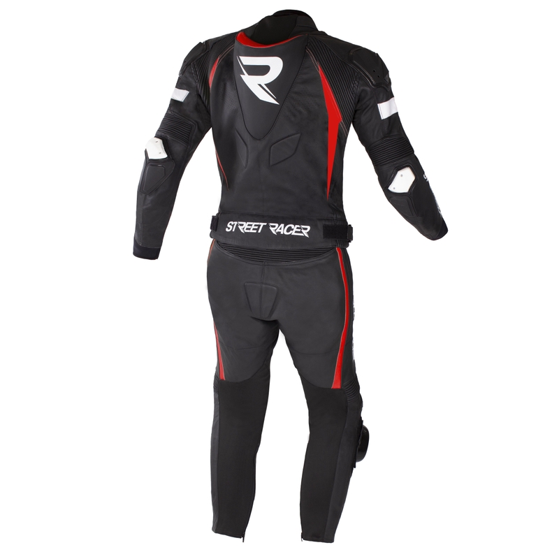 Kombinezon motocyklowy Street Racer Fast Track 2 czarno-biało-czerwony wyprzedaż