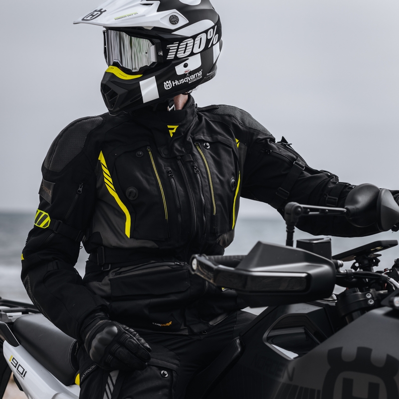 Kurtka motocyklowa Rebelhorn Patrol czarno-szaro-fluo żółta
