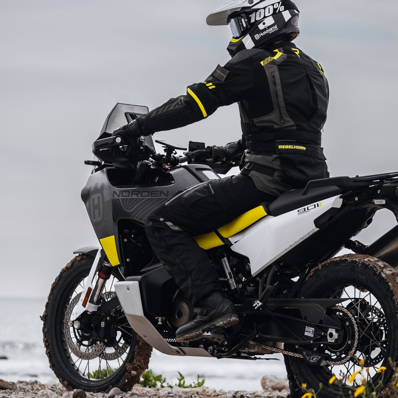 Kurtka motocyklowa Rebelhorn Patrol czarno-szaro-fluo żółta