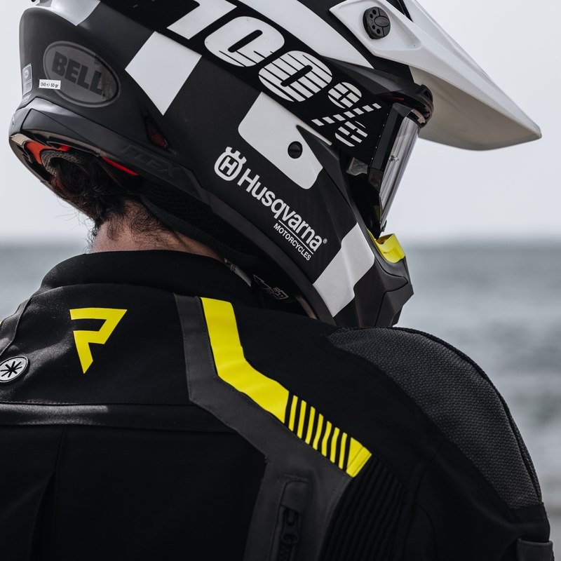 Kurtka motocyklowa Rebelhorn Patrol czarno-szaro-fluo żółta