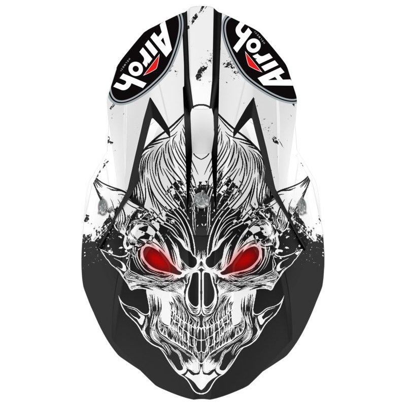 Dziecięcy kask motocrossowy Airoh Wraap Youth Beast czarno-biały