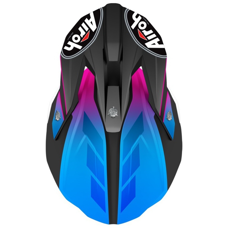 Dziecięcy kask motocrossowy Airoh Wraap Prism czarno-niebieski