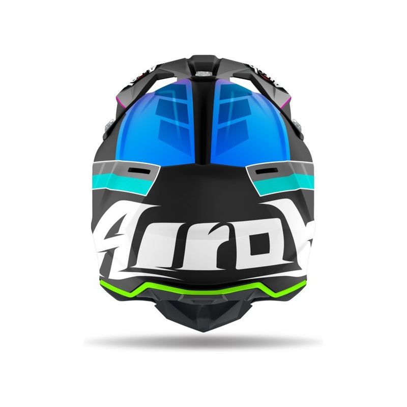 Dziecięcy kask motocrossowy Airoh Wraap Prism czarno-niebieski