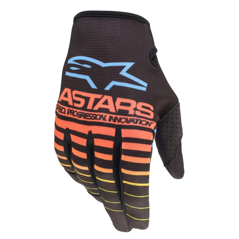 Dziecięce rękawice motocrossowe Alpinestars Radar czarno-pomarańczowo-żółte