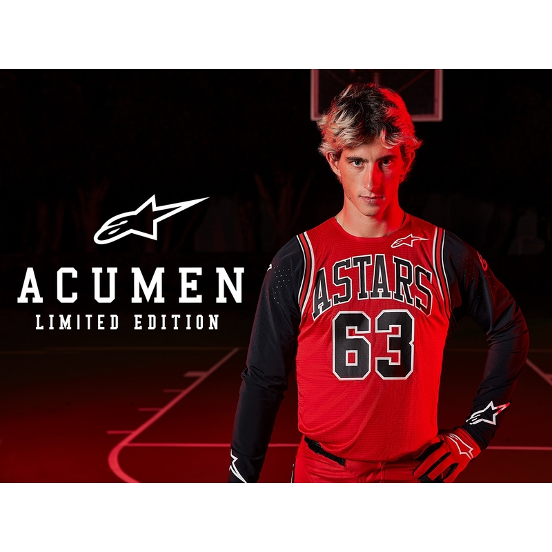 Dziecięca koszulka motocrossowa Alpinestars Racer Acumen Limited Edition czerwono-czarno-biała