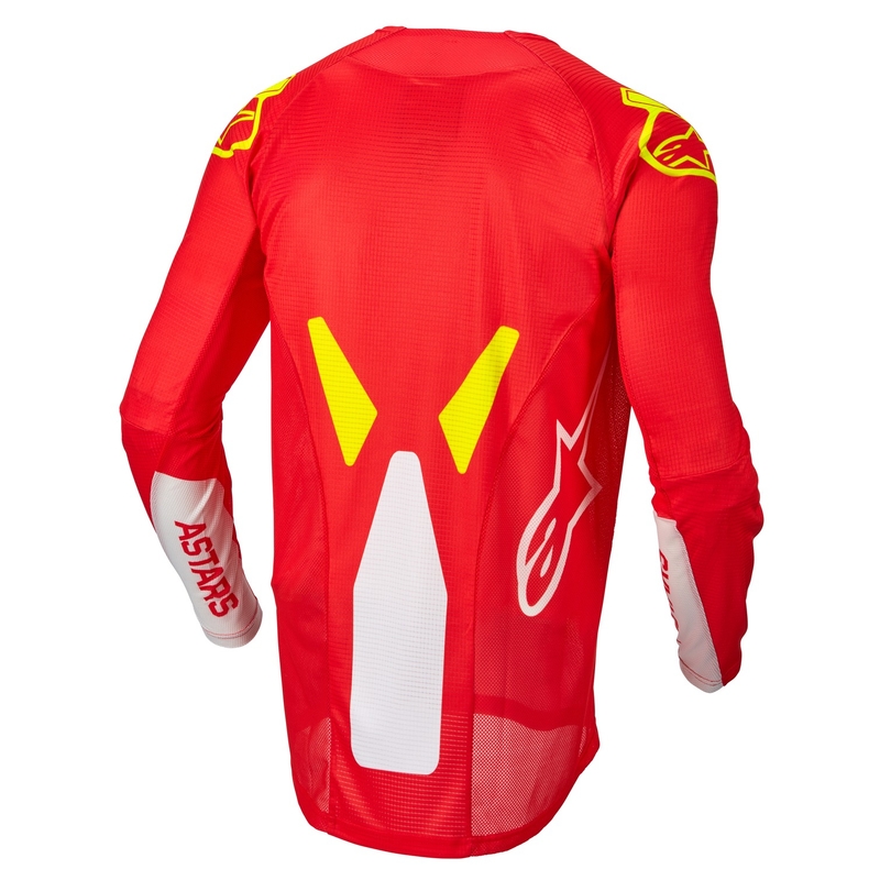 Dziecięca koszulka motocrossowa Alpinestars Racer Factory fluo czerwono-biało-żółta wyprzedaż