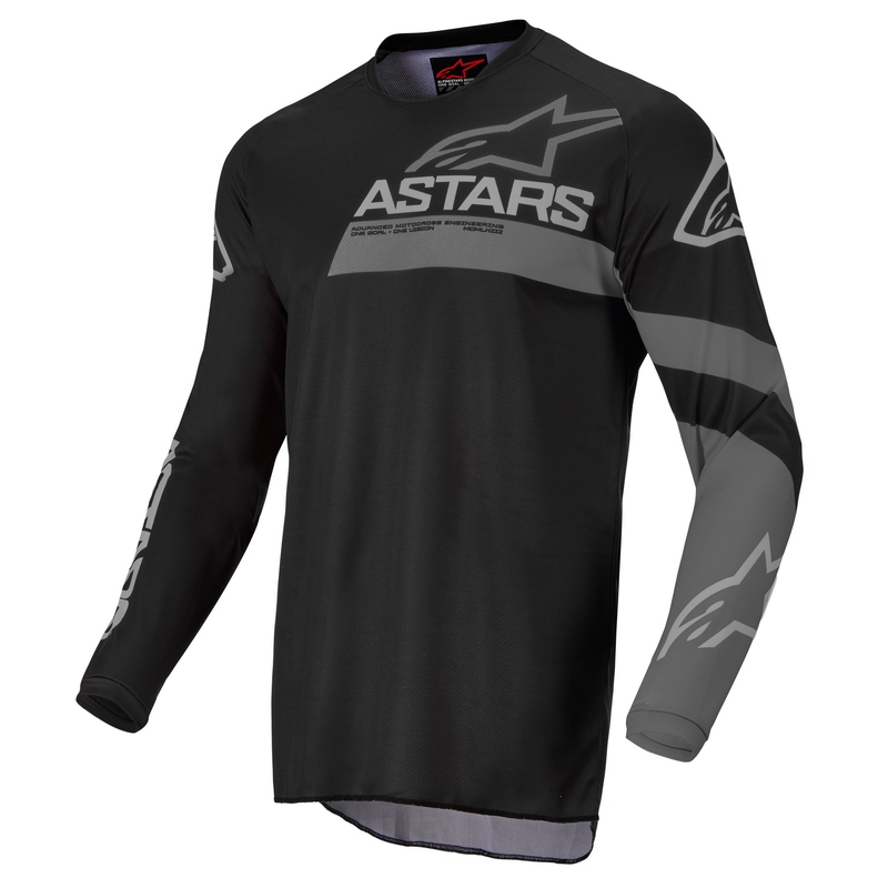 Dziecięca koszulka motocrossowa Alpinestars Racer Graphite czarno-szara