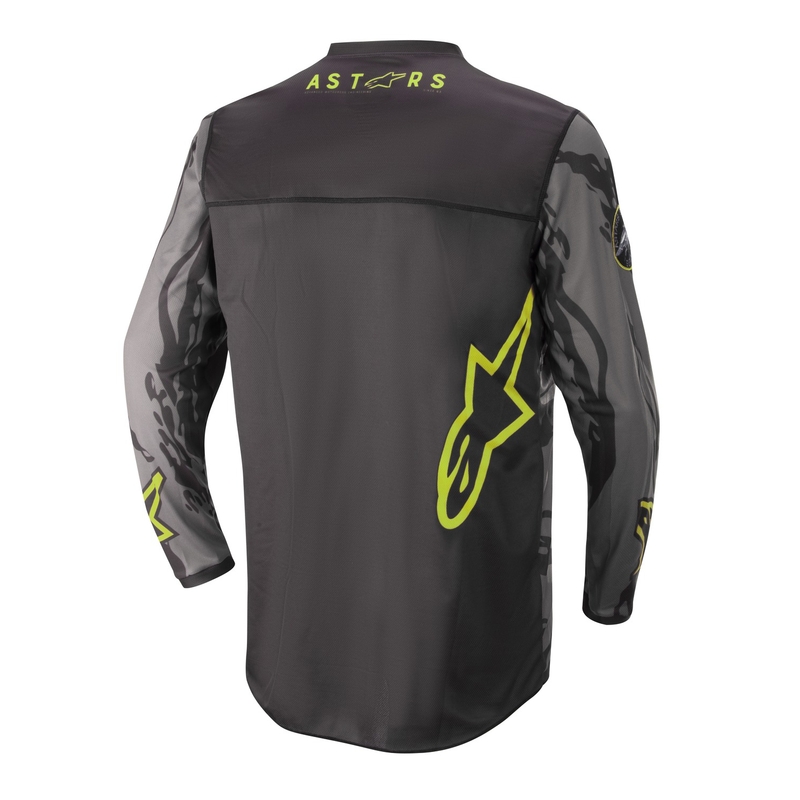 Dziecięca koszulka motocrossowa Alpinestars Racer Tactical camo czarny-szary-fluo żółty